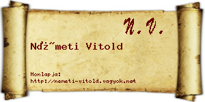 Németi Vitold névjegykártya
